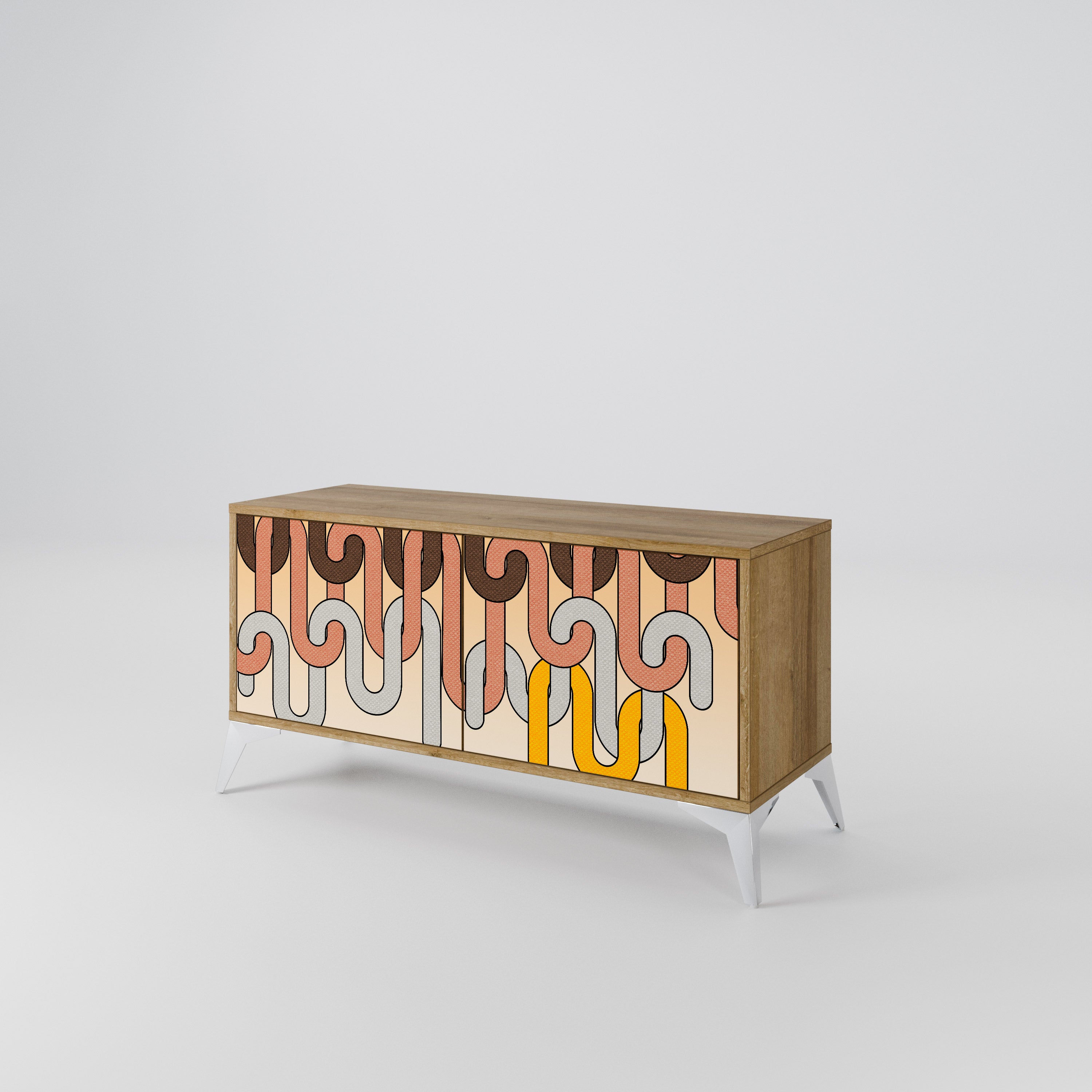 COLORFUL STRINGS Mueble de TV Compacto de 2 puertas