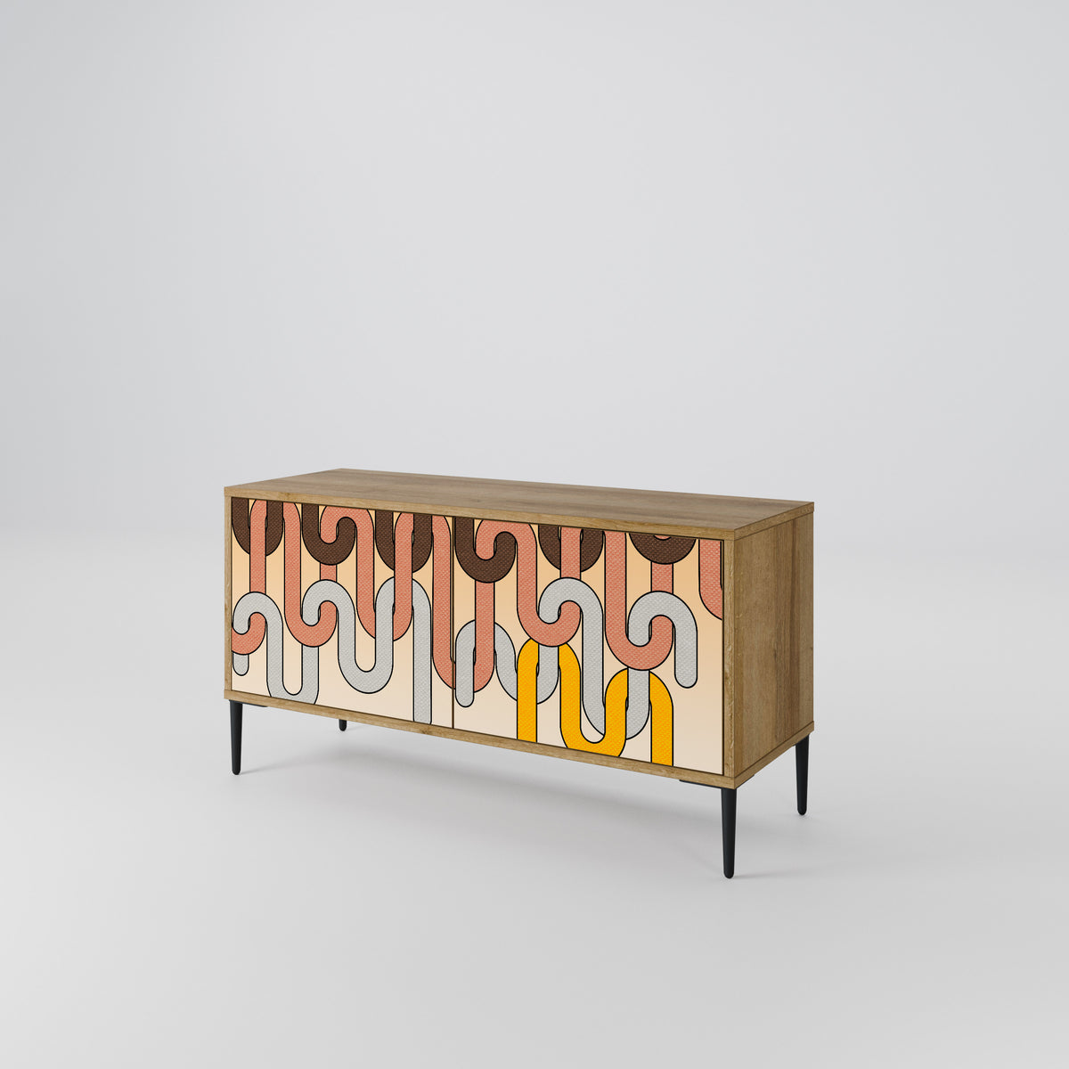 COLORFUL STRINGS Mueble de TV Compacto de 2 puertas