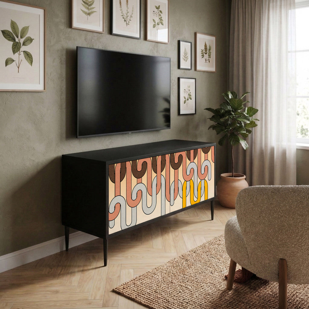 COLORFUL STRINGS Mueble de TV Compacto de 2 puertas