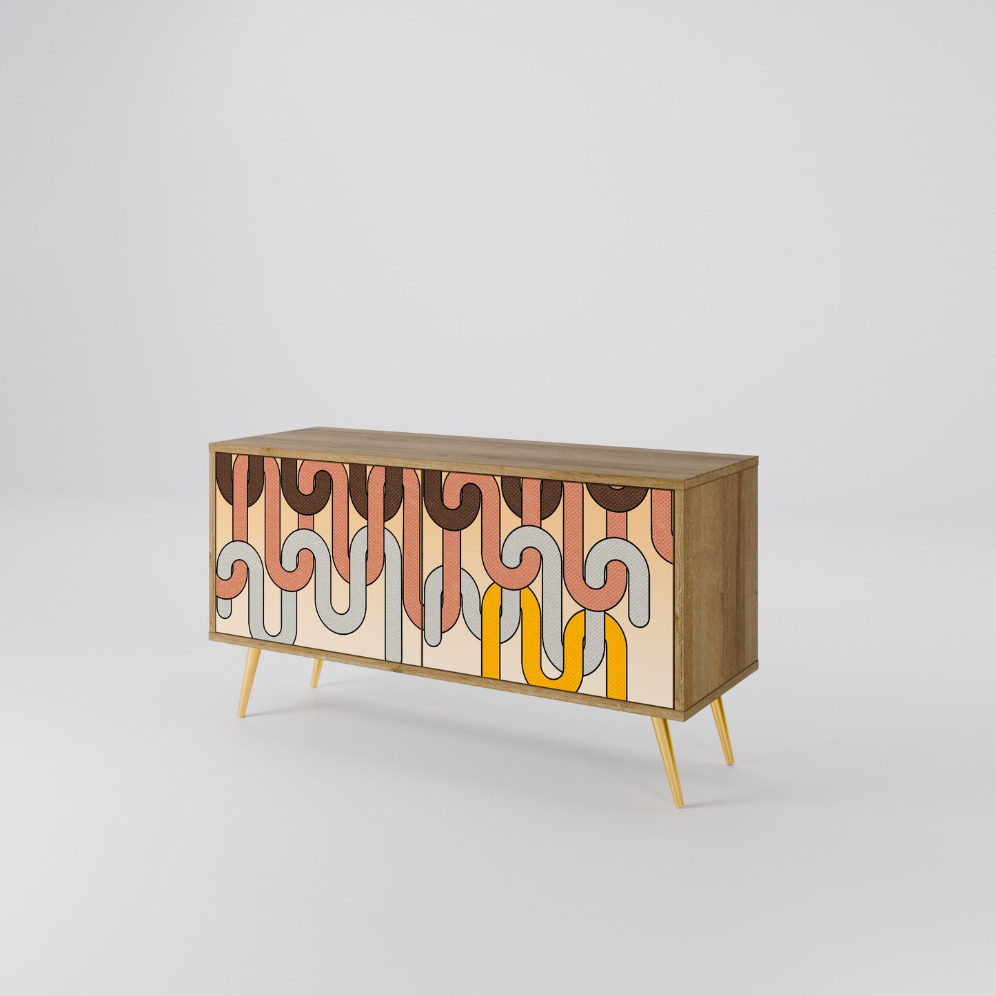 COLORFUL STRINGS Mueble de TV Compacto de 2 puertas