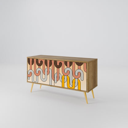 COLORFUL STRINGS Mueble de TV Compacto de 2 puertas