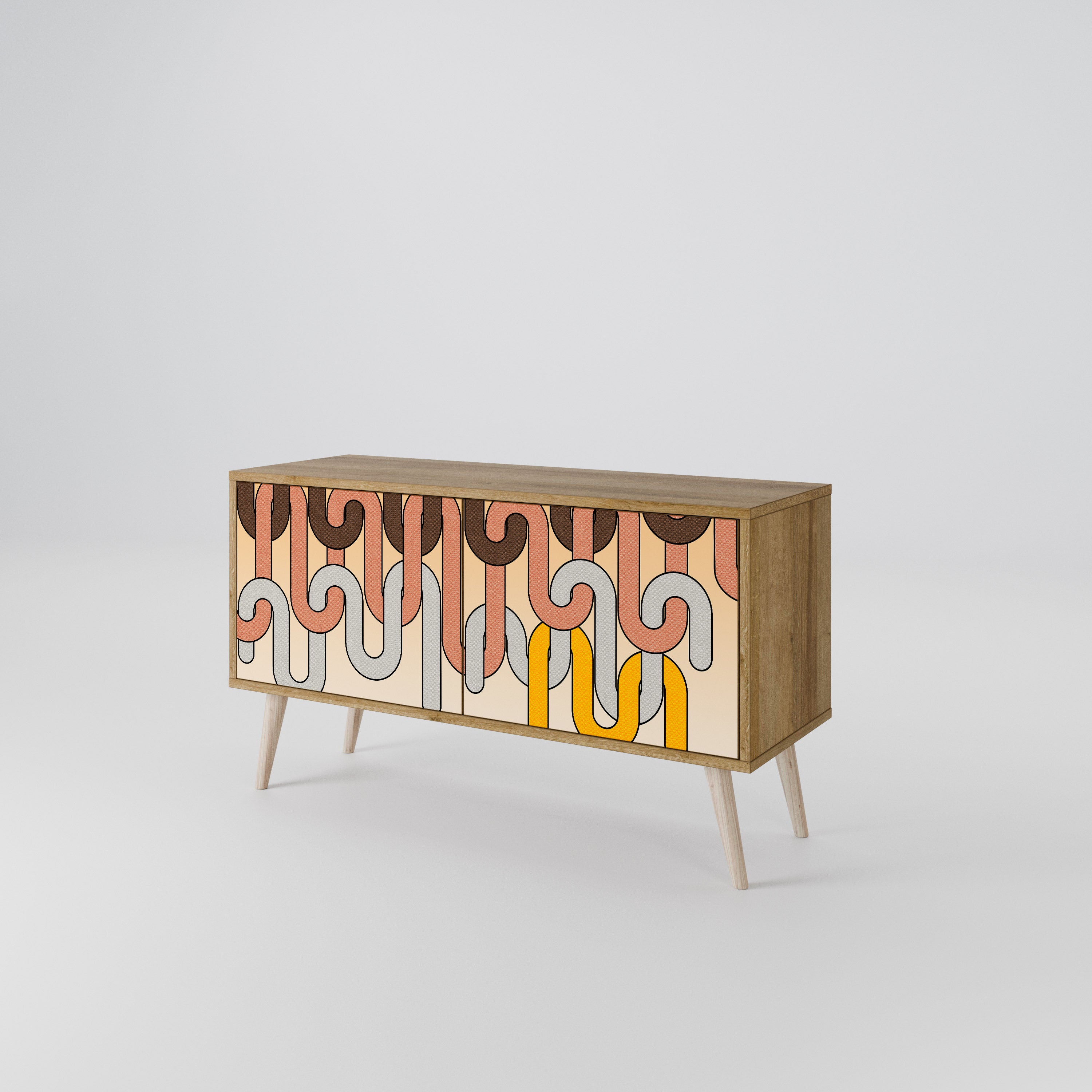 COLORFUL STRINGS Mueble de TV Compacto de 2 puertas