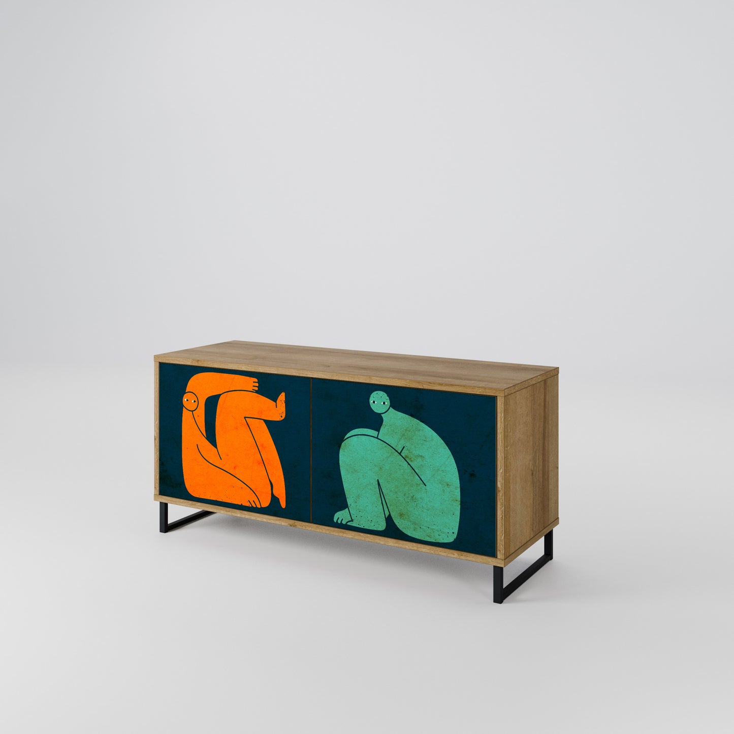 TOGETHER BUT SEPARATELY Mueble de TV Compacto de 2 puertas