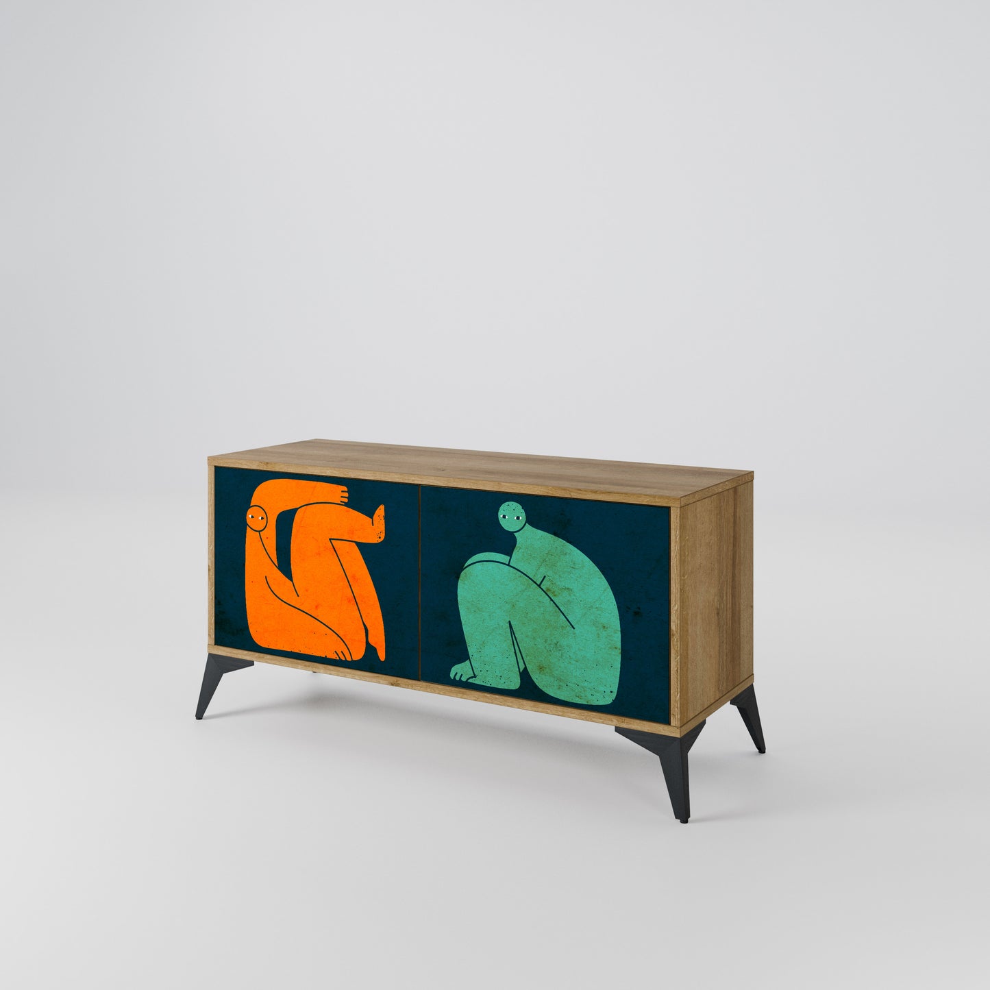 TOGETHER BUT SEPARATELY Mueble de TV Compacto de 2 puertas