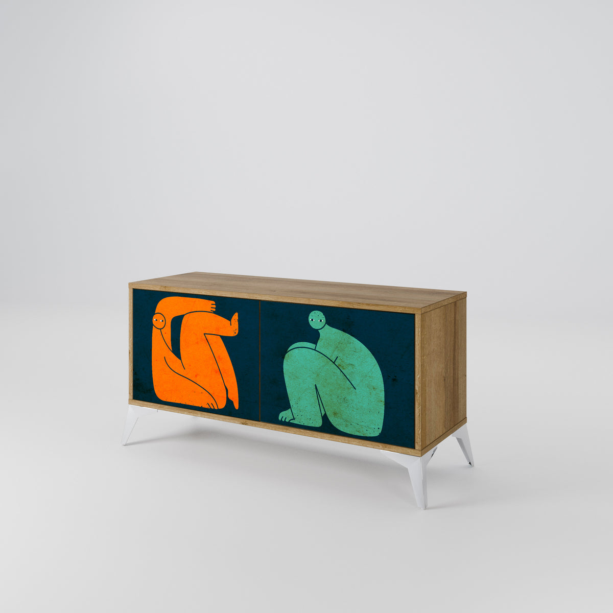 TOGETHER BUT SEPARATELY Mueble de TV Compacto de 2 puertas