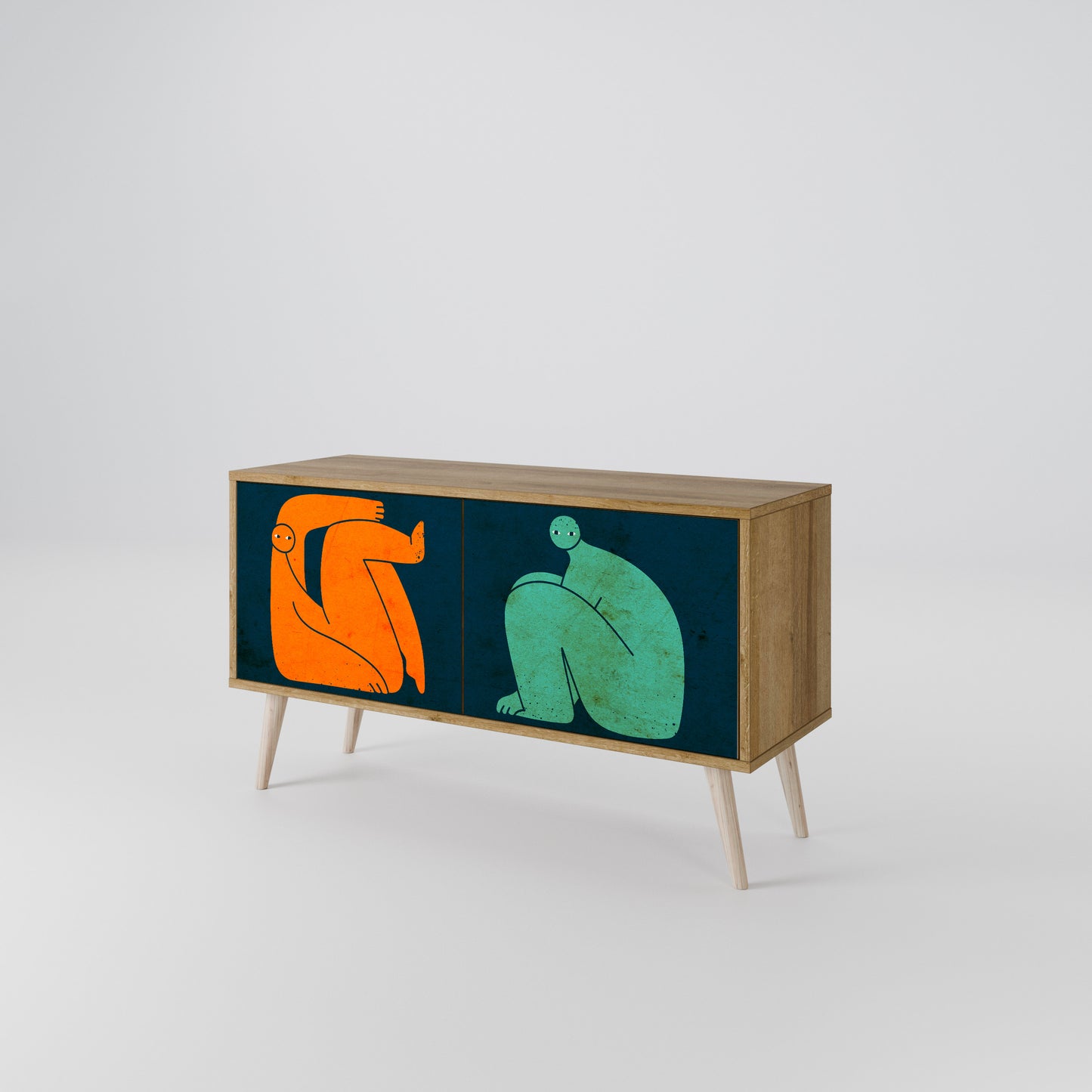 TOGETHER BUT SEPARATELY Mueble de TV Compacto de 2 puertas