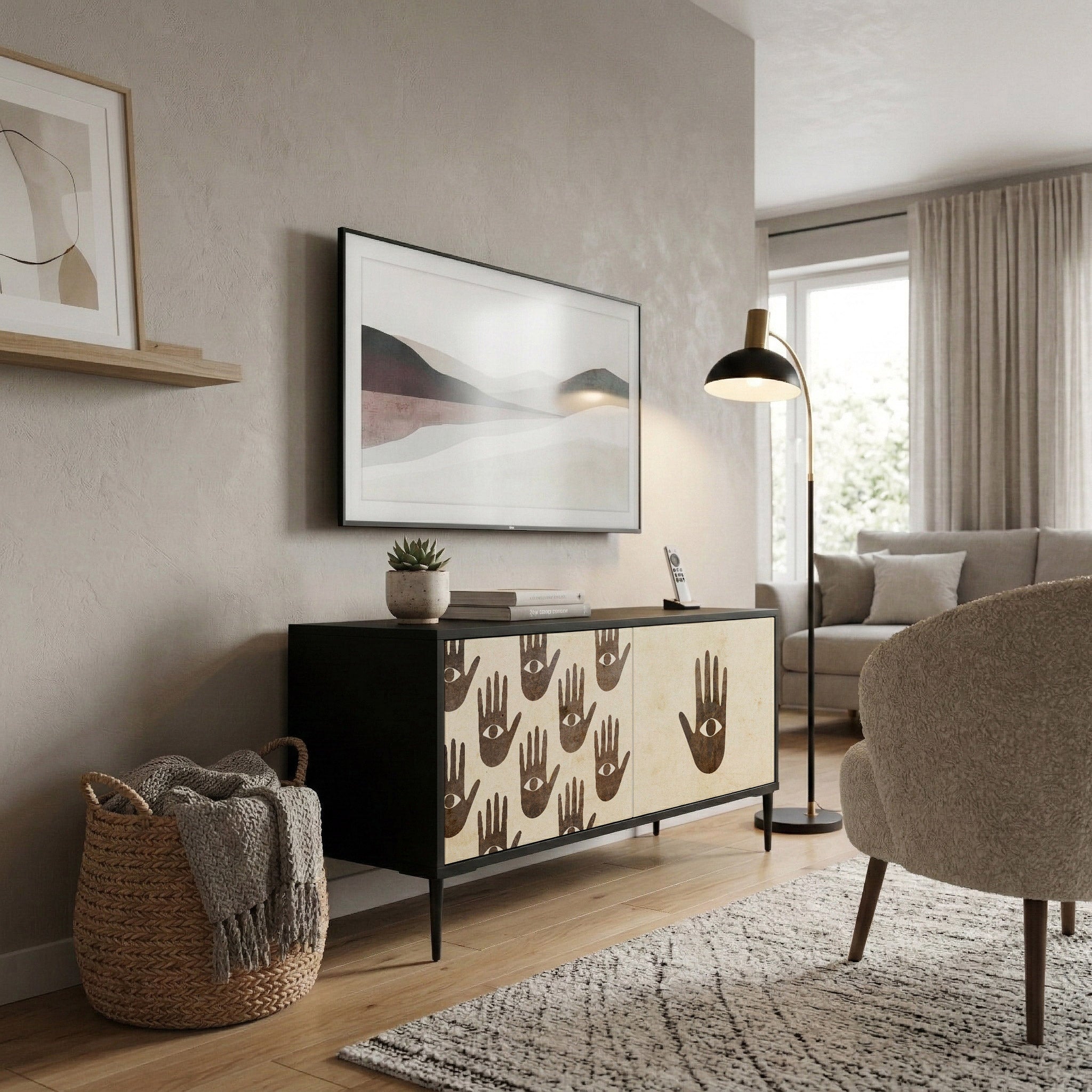 SEE MORE Mueble de TV Compacto de 2 puertas