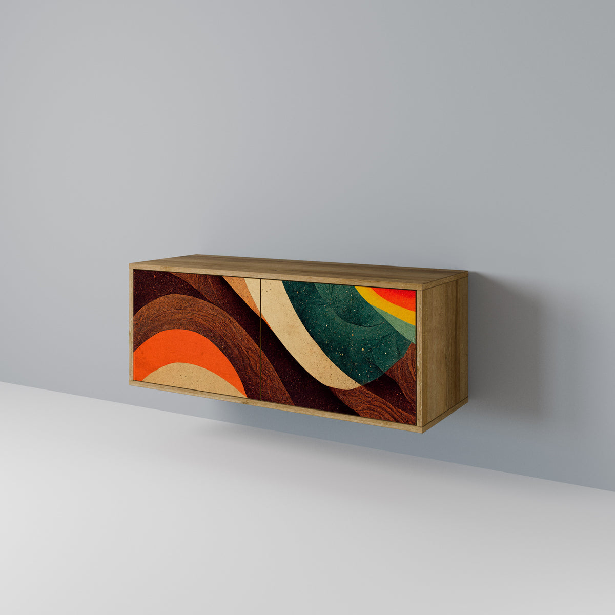 COLORFUL STRANDS Mueble de TV Compacto de 2 puertas