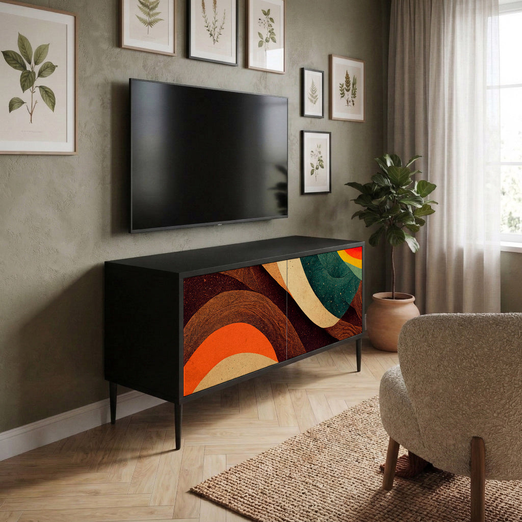 COLORFUL STRANDS Mueble de TV Compacto de 2 puertas