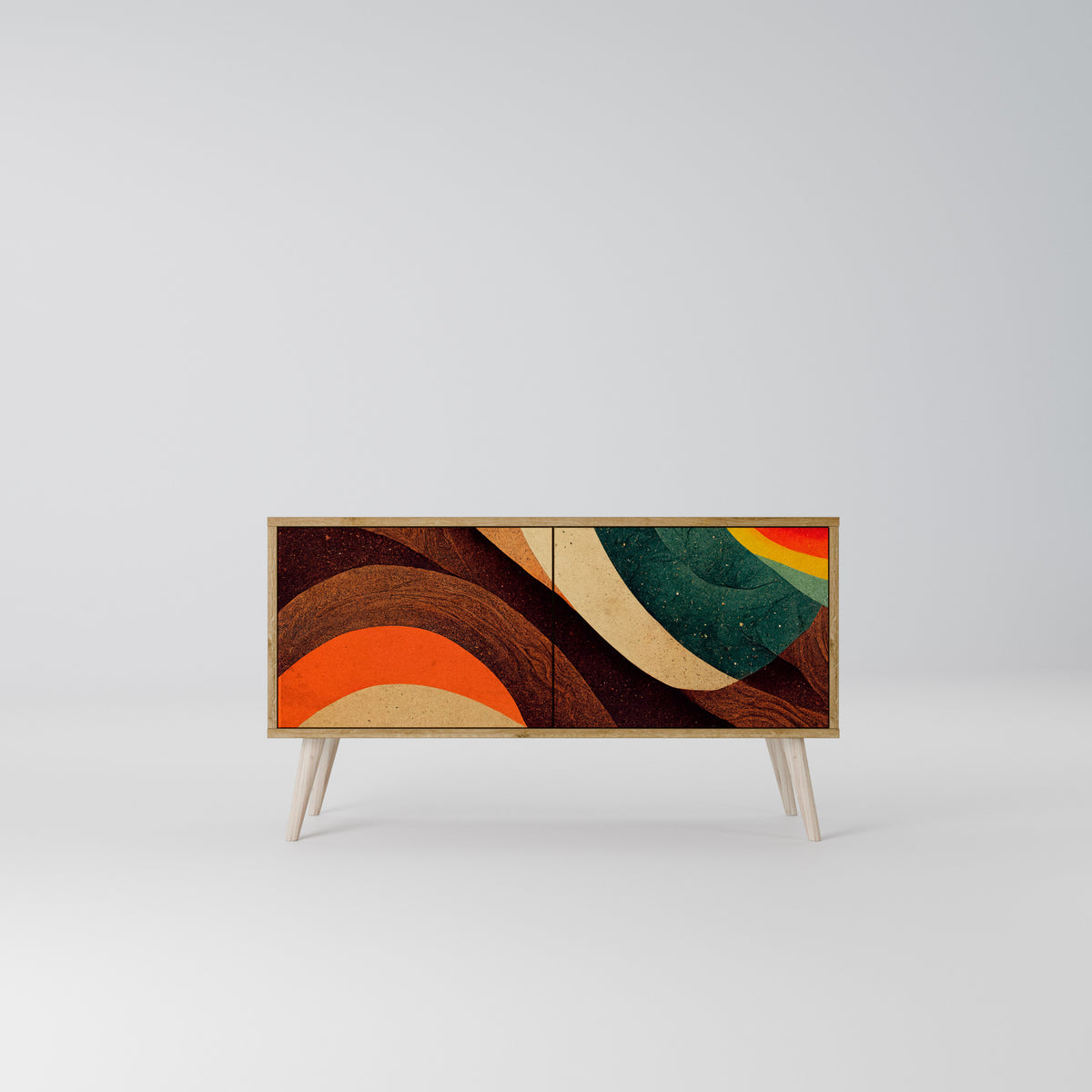 COLORFUL STRANDS Mueble de TV Compacto de 2 puertas
