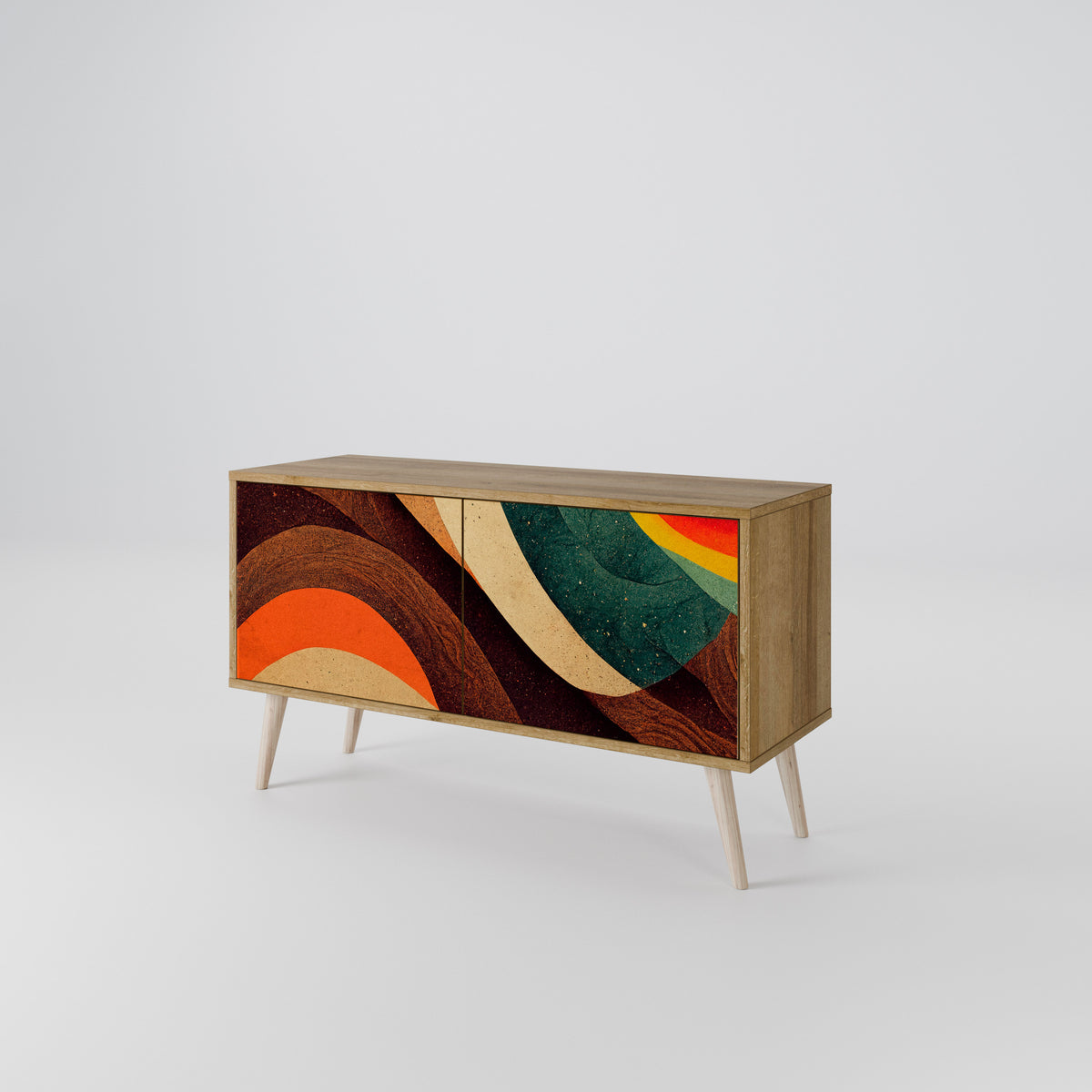COLORFUL STRANDS Mueble de TV Compacto de 2 puertas