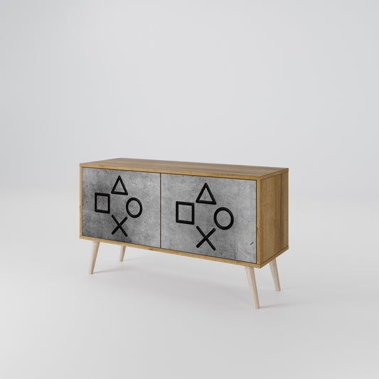 GAMER CHOICE Mueble de TV Compacto de 2 puertas