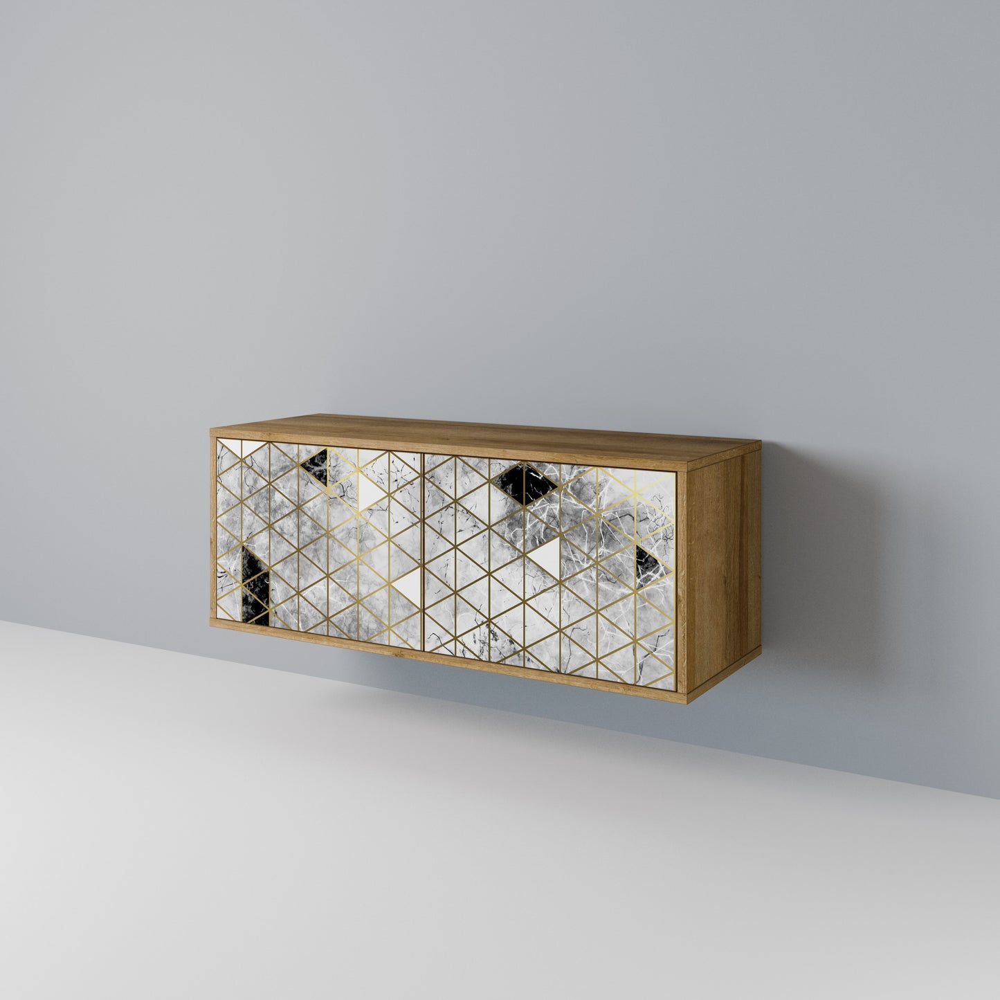 ASHEN ARIA Mueble de TV Compacto de 2 puertas