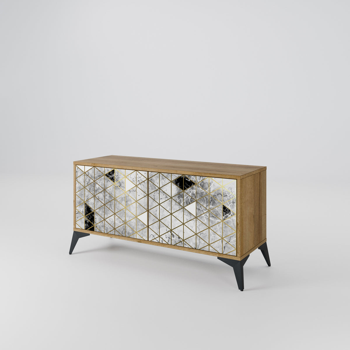 ASHEN ARIA Mueble de TV Compacto de 2 puertas