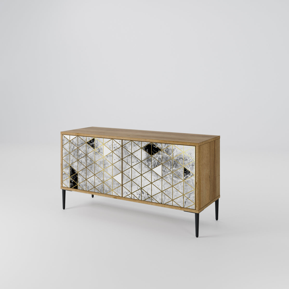 ASHEN ARIA Mueble de TV Compacto de 2 puertas