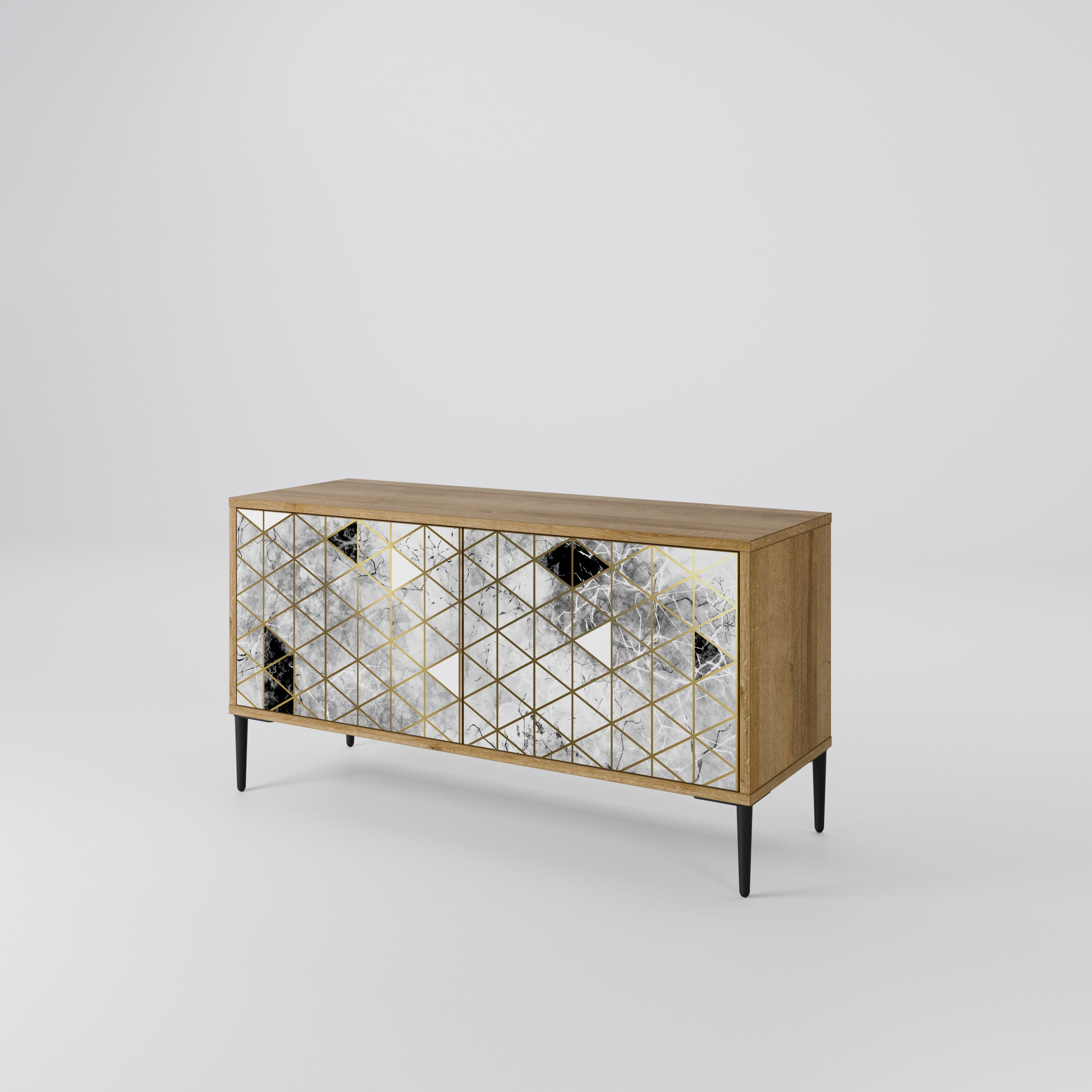 ASHEN ARIA Mueble de TV Compacto de 2 puertas