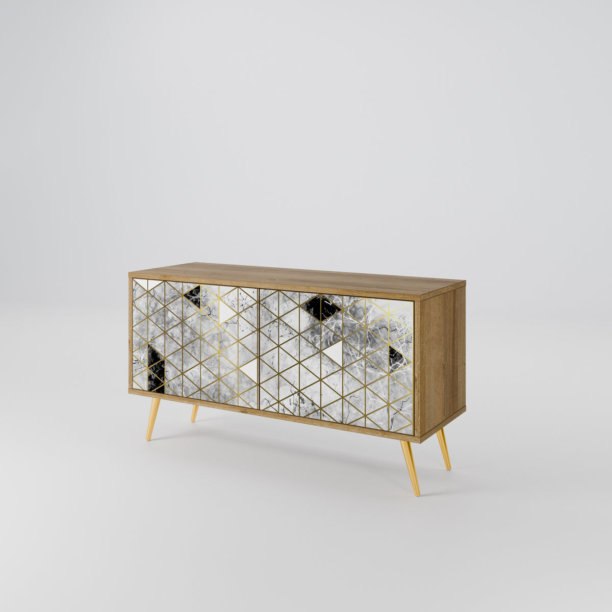 ASHEN ARIA Mueble de TV Compacto de 2 puertas