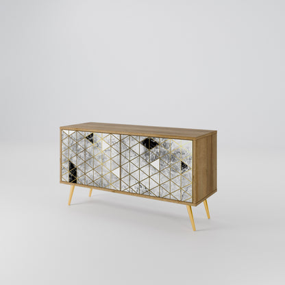 ASHEN ARIA Mueble de TV Compacto de 2 puertas