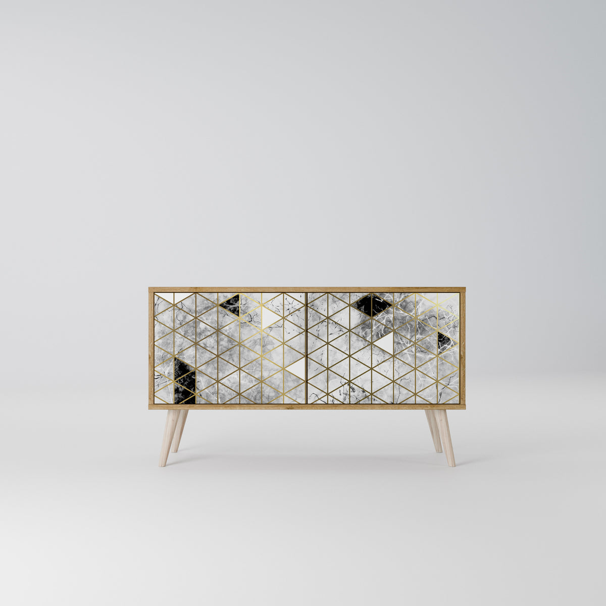 ASHEN ARIA Mueble de TV Compacto de 2 puertas