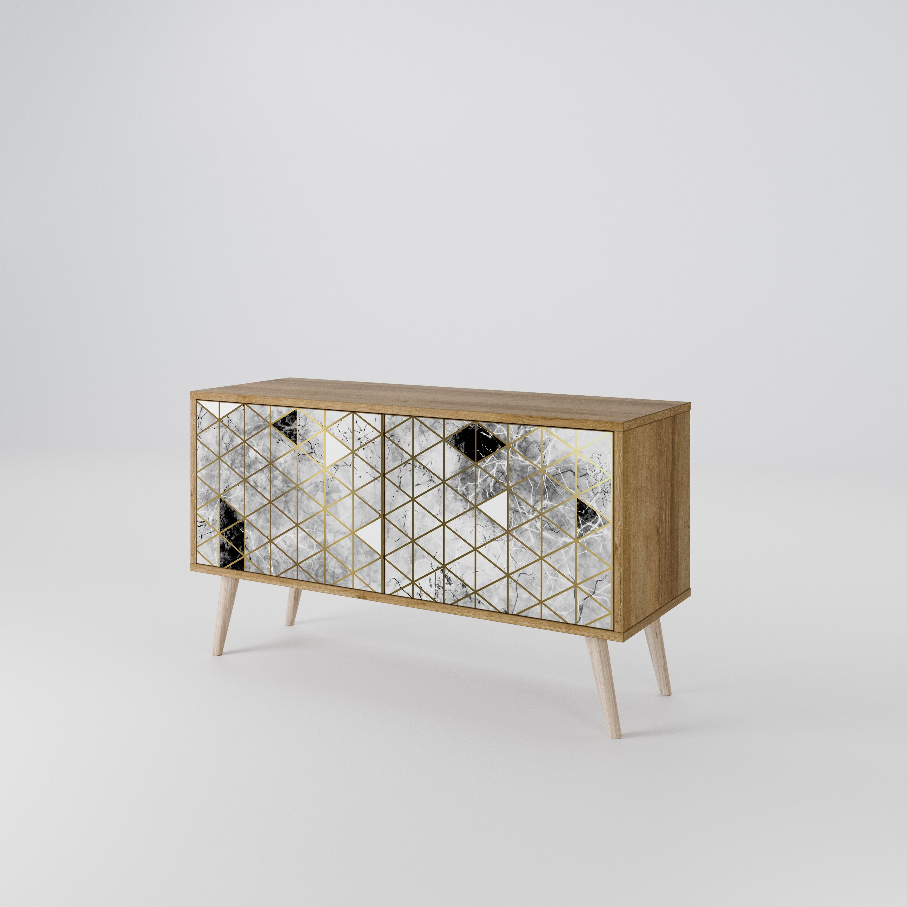 ASHEN ARIA Mueble de TV Compacto de 2 puertas