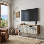 ASHEN ARIA Mueble de TV Compacto de 2 puertas