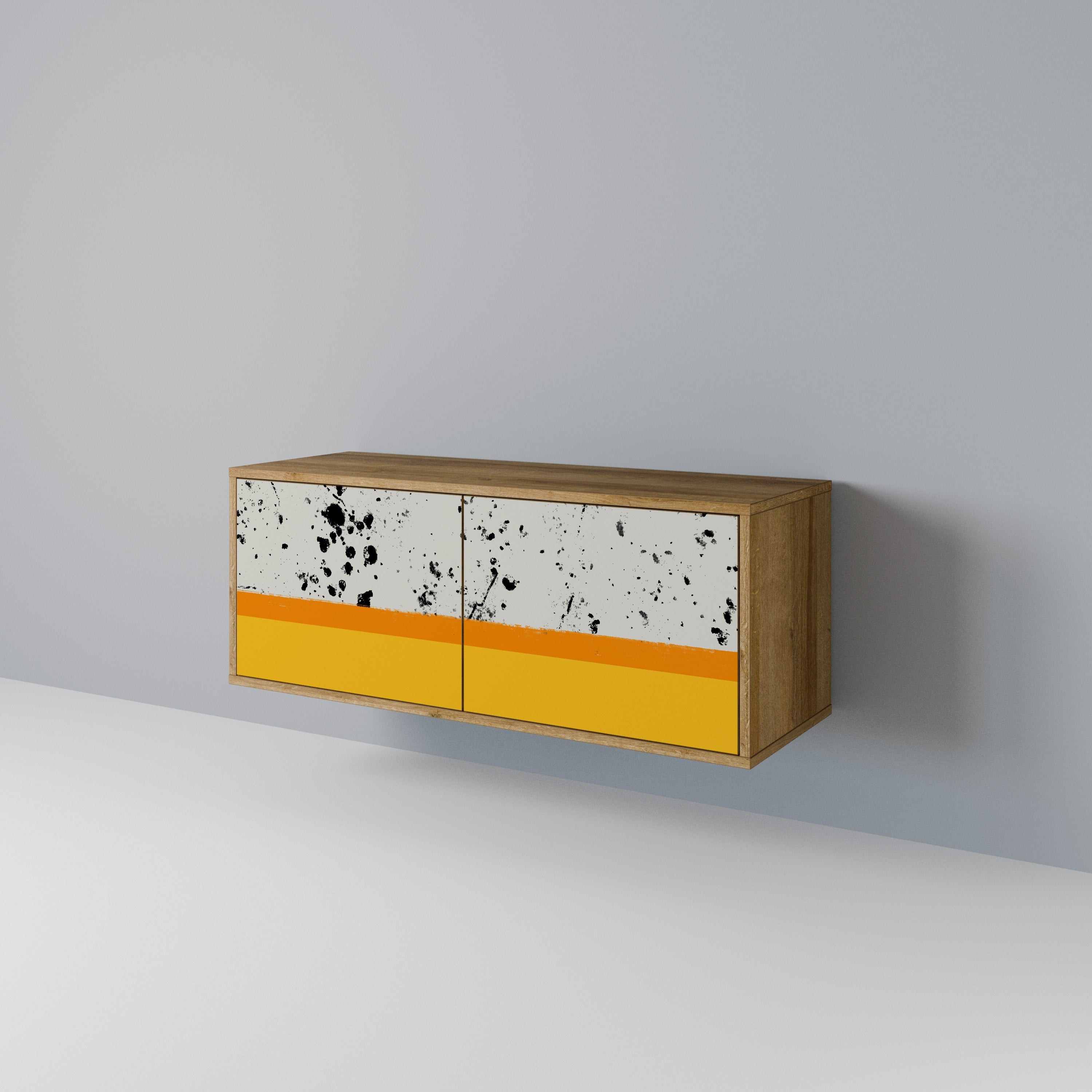 DYED BY ORANGE Mueble de TV Compacto de 2 puertas