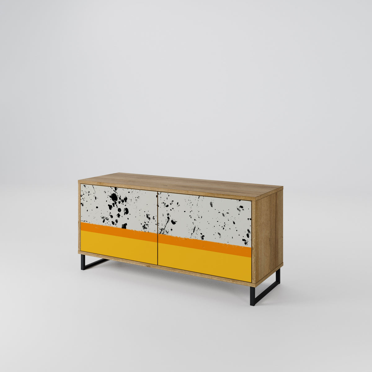 DYED BY ORANGE Mueble de TV Compacto de 2 puertas