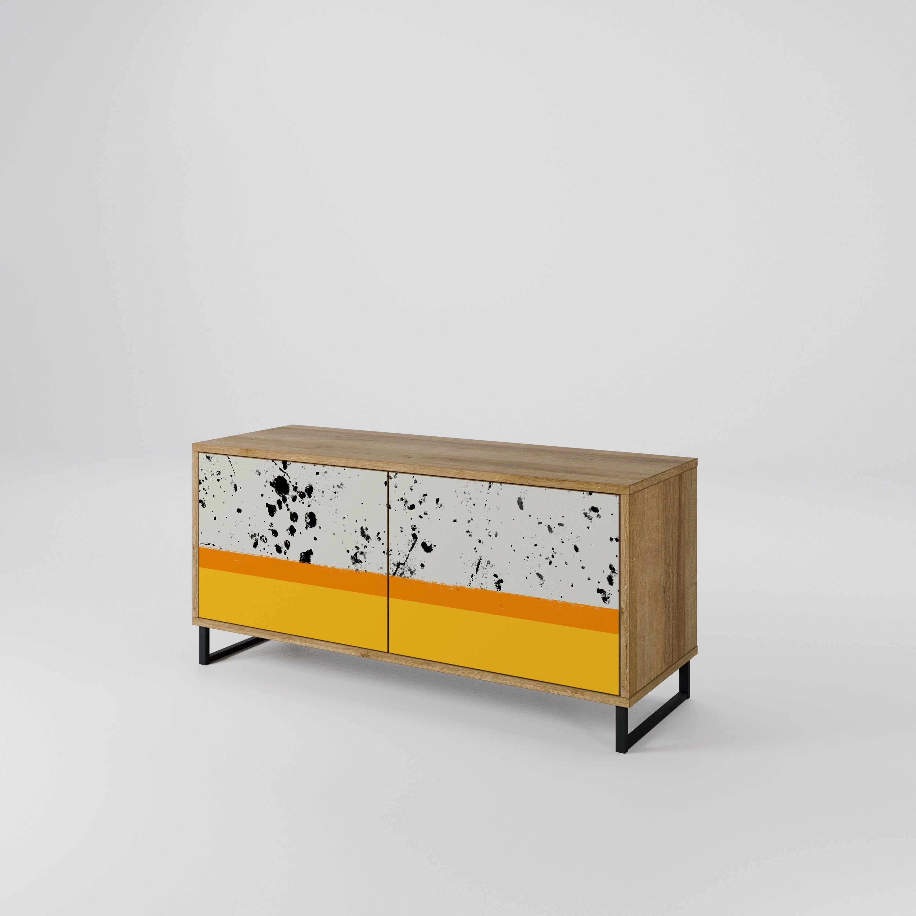 DYED BY ORANGE Mueble de TV Compacto de 2 puertas