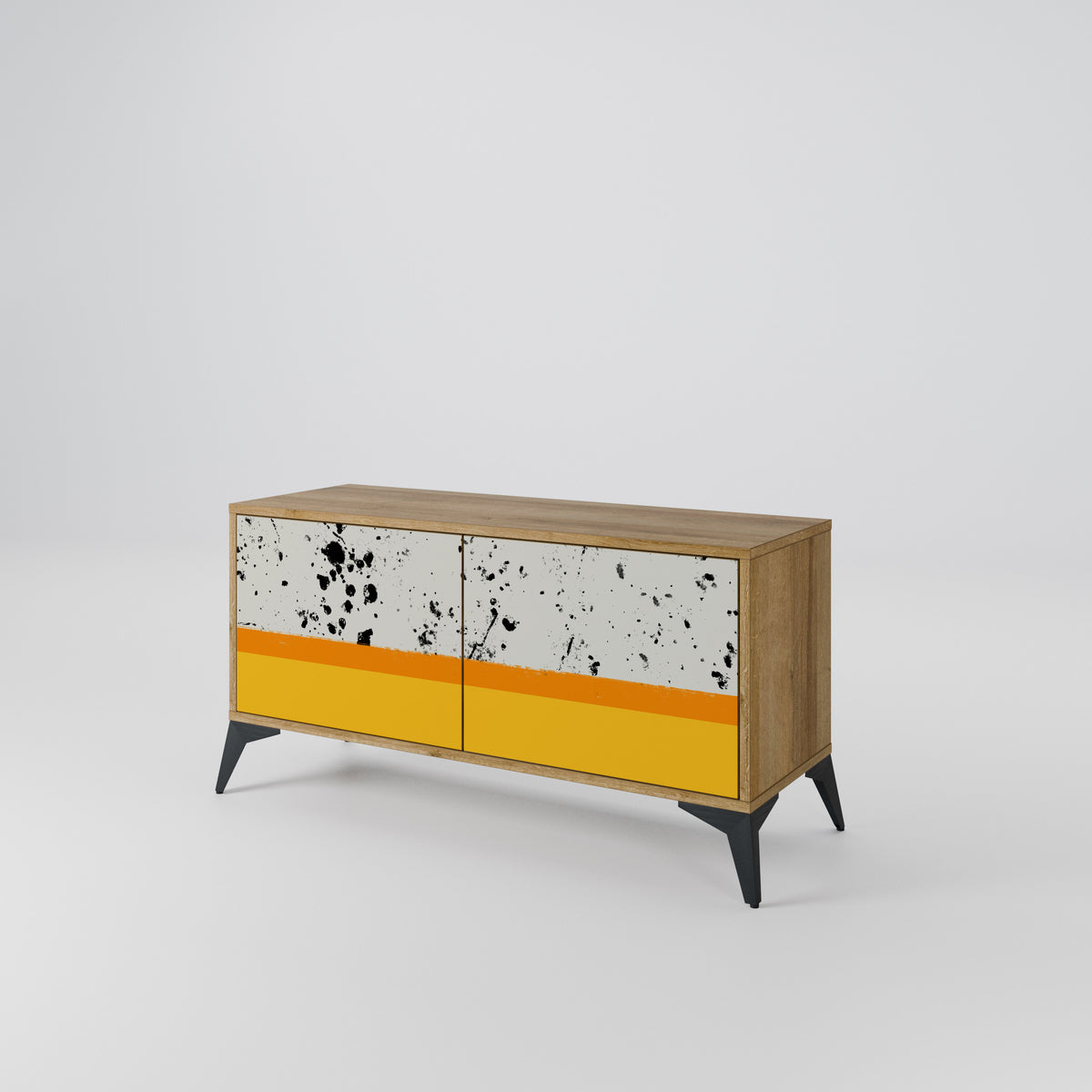DYED BY ORANGE Mueble de TV Compacto de 2 puertas