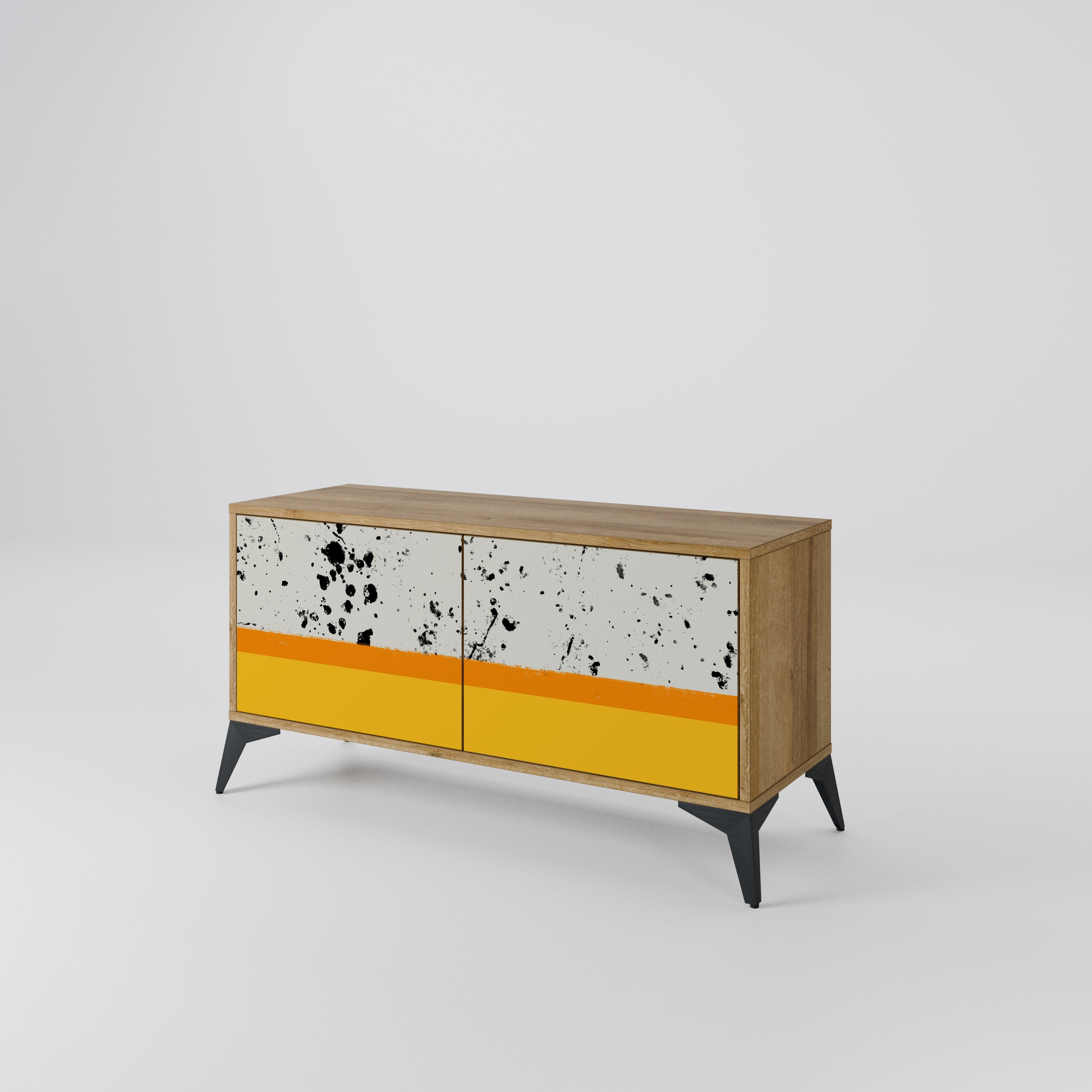 DYED BY ORANGE Mueble de TV Compacto de 2 puertas