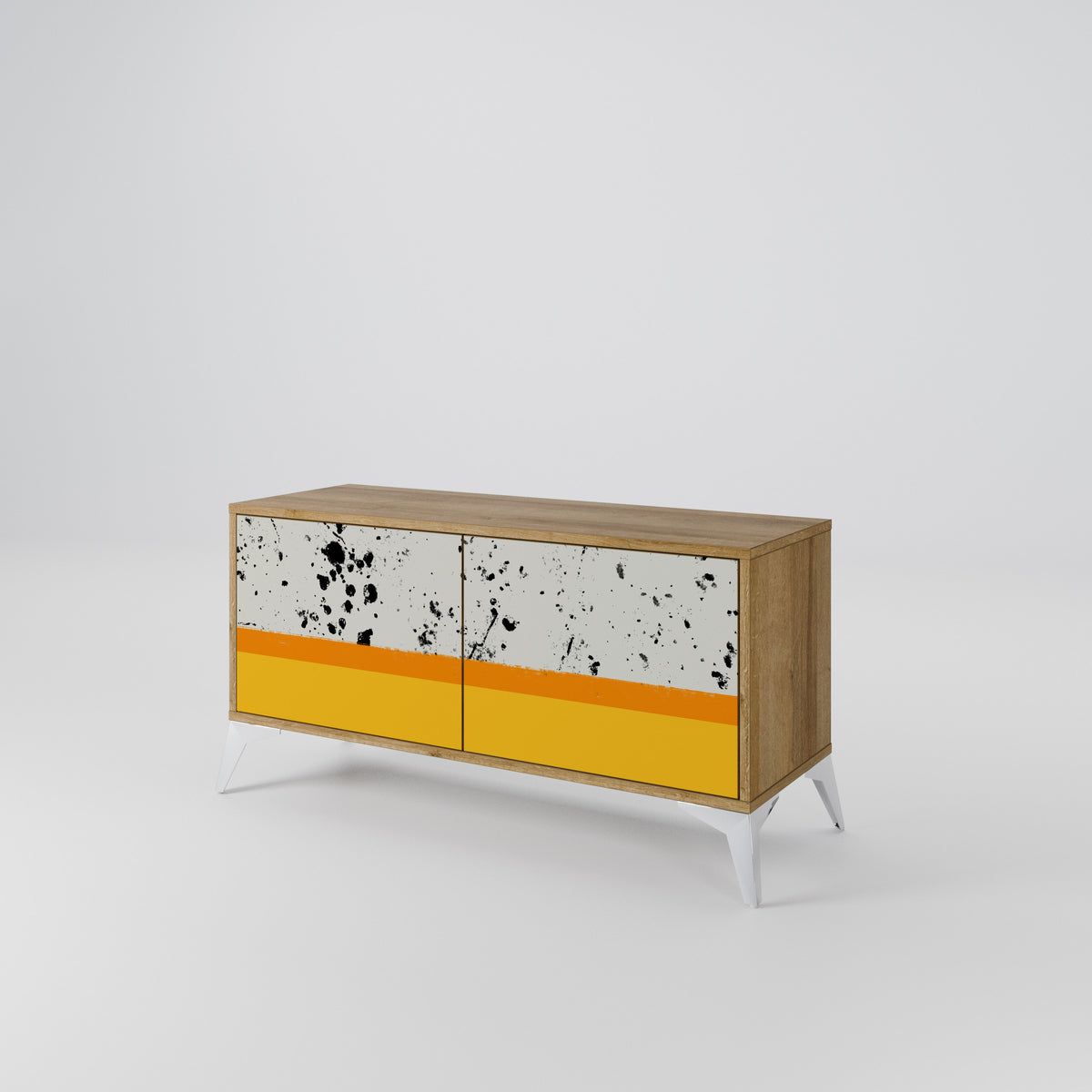 DYED BY ORANGE Mueble de TV Compacto de 2 puertas