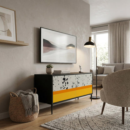 DYED BY ORANGE Mueble de TV Compacto de 2 puertas
