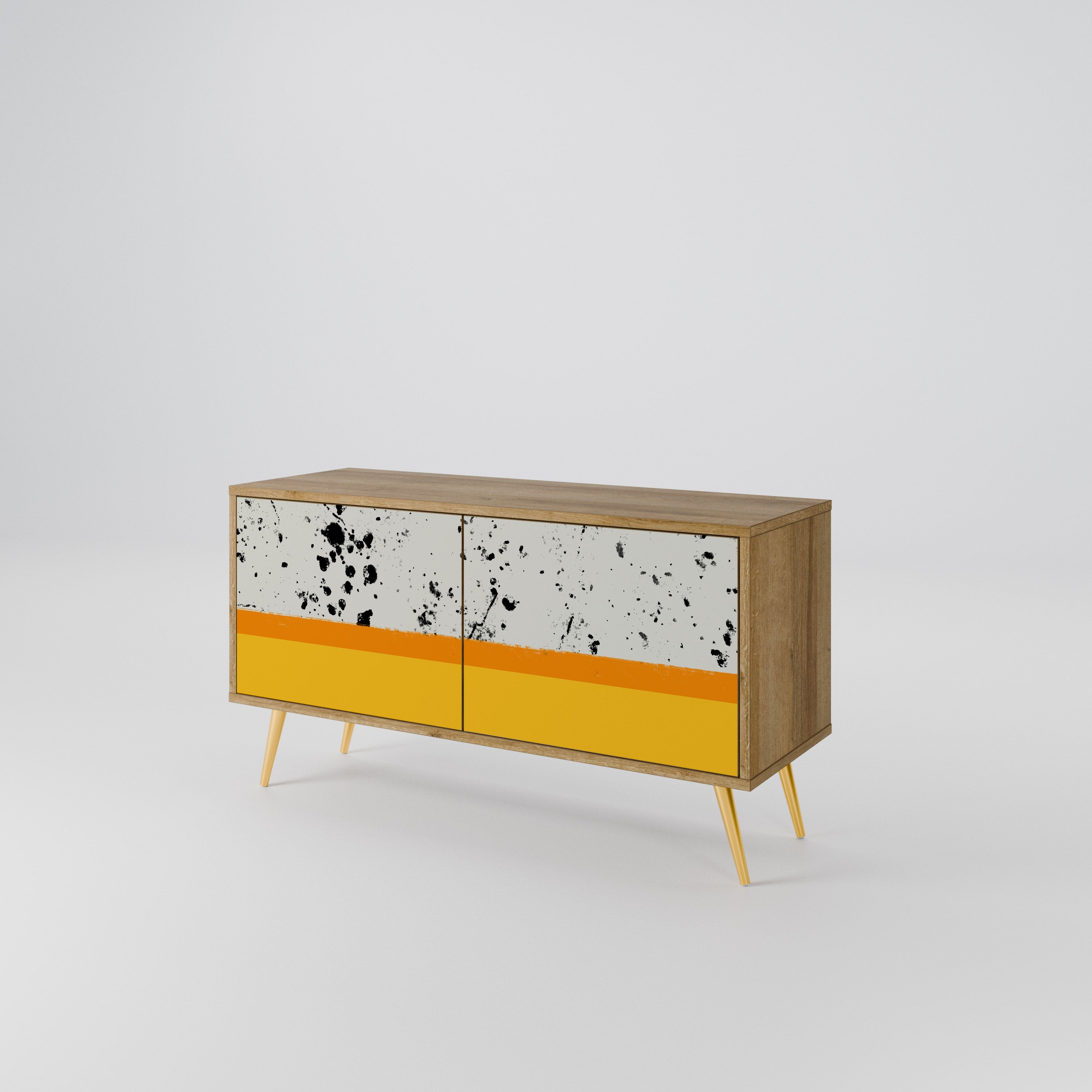 DYED BY ORANGE Mueble de TV Compacto de 2 puertas