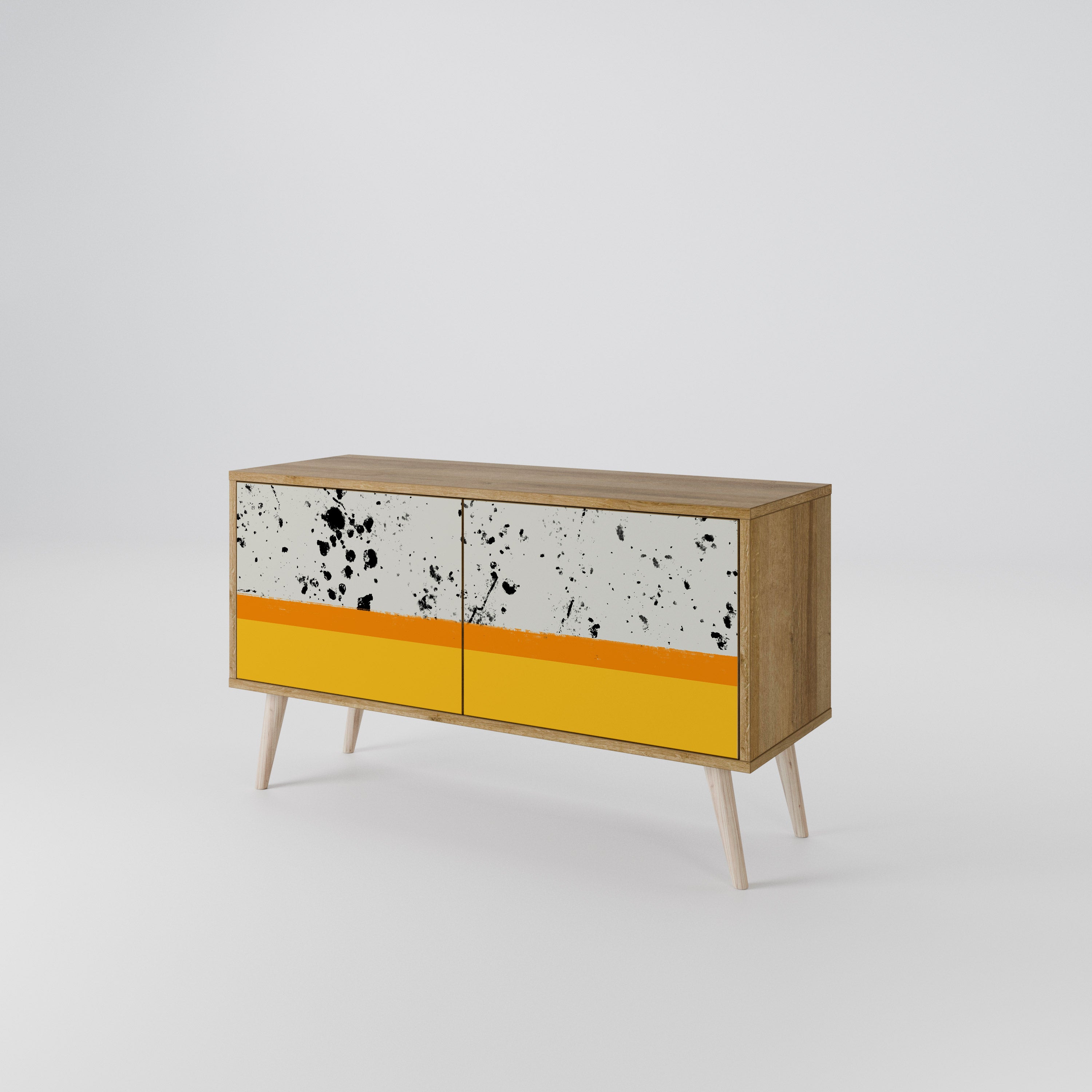 DYED BY ORANGE Mueble de TV Compacto de 2 puertas