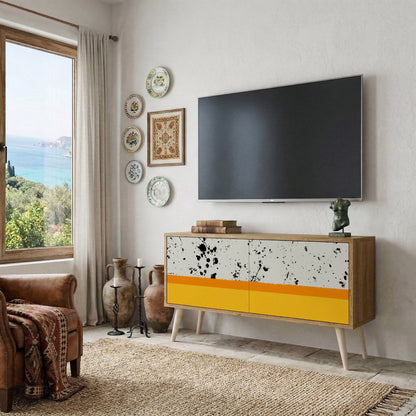 DYED BY ORANGE Mueble de TV Compacto de 2 puertas
