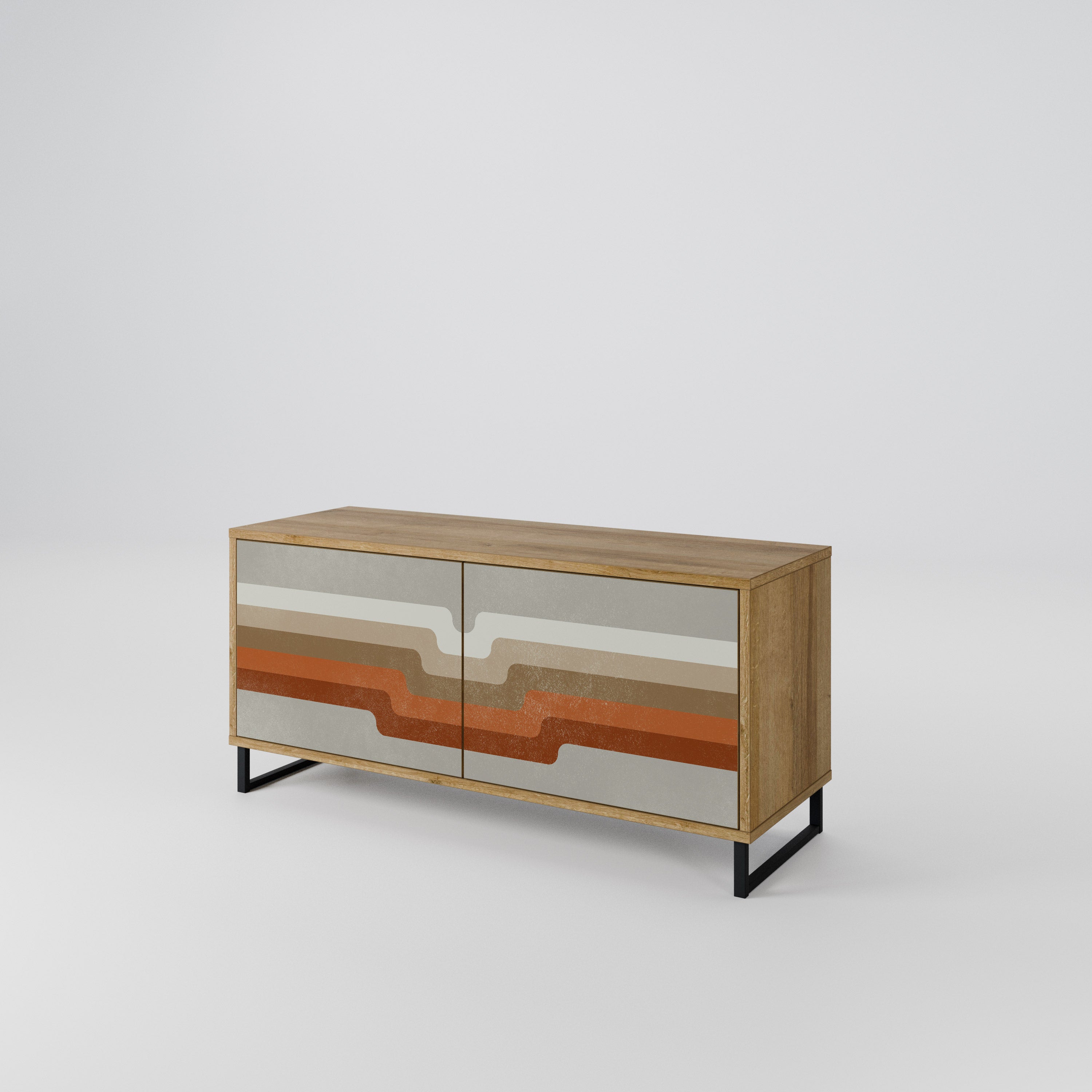 PECULIAR TRAIL Mueble de TV Compacto de 2 puertas