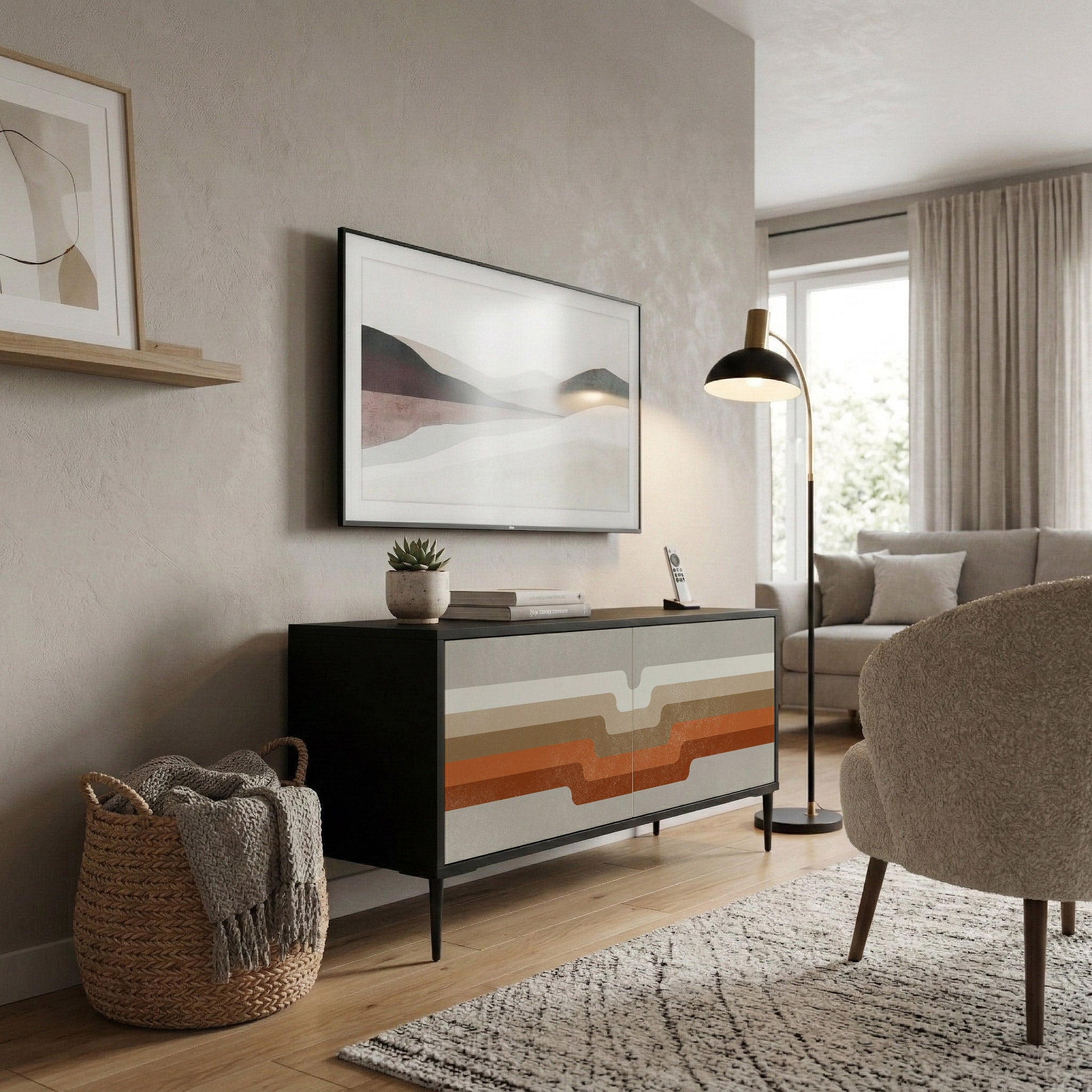 PECULIAR TRAIL Compact 2-Door TV Cabinet