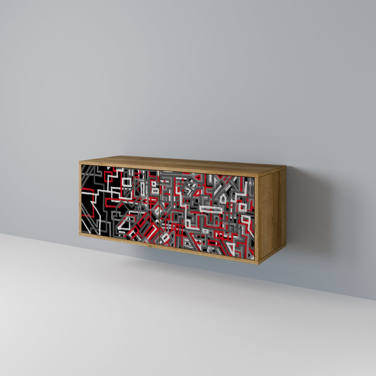 BROKEN LINES Mueble de TV Compacto de 2 puertas