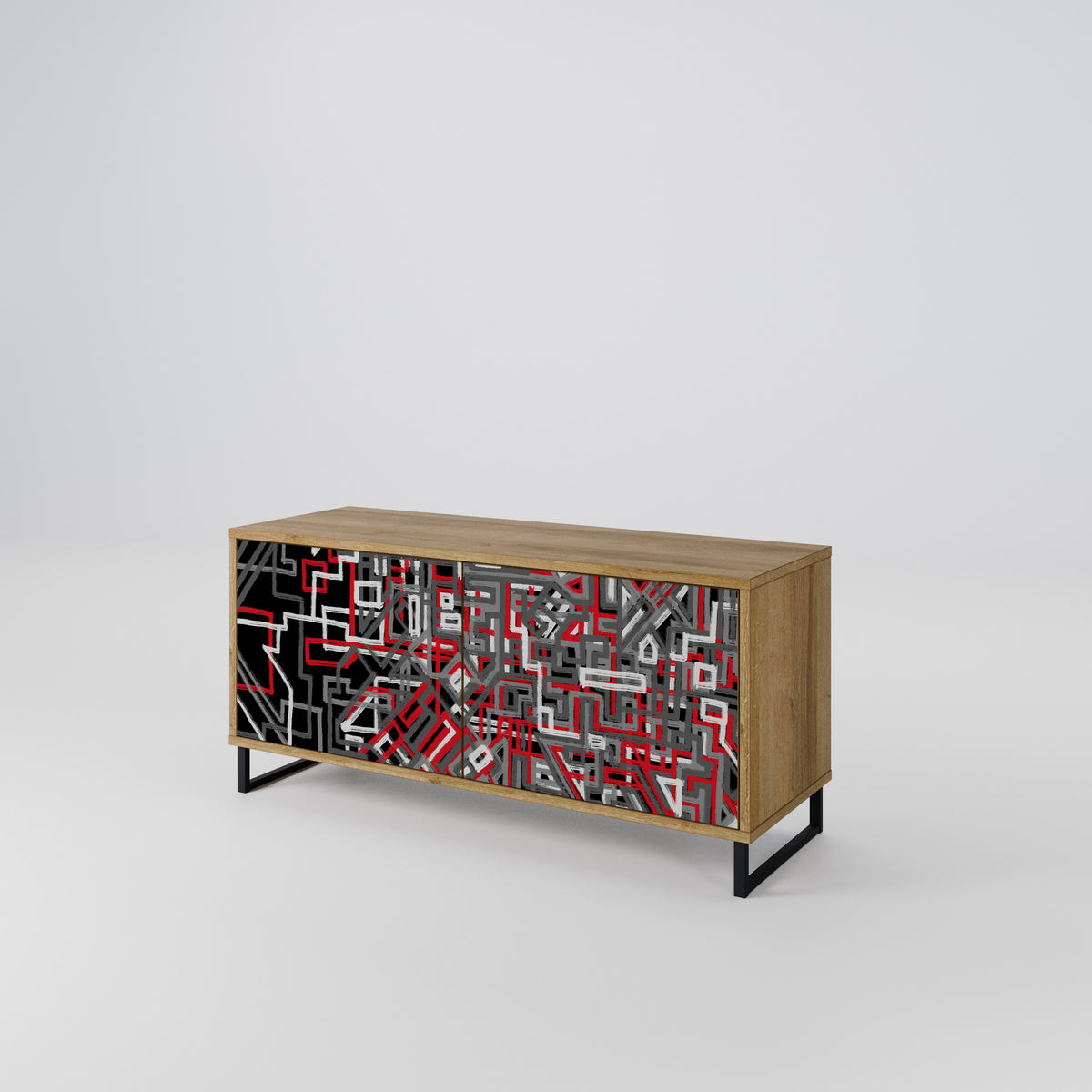 BROKEN LINES Mueble de TV Compacto de 2 puertas