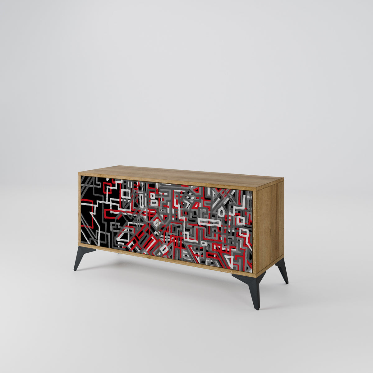 BROKEN LINES Mueble de TV Compacto de 2 puertas