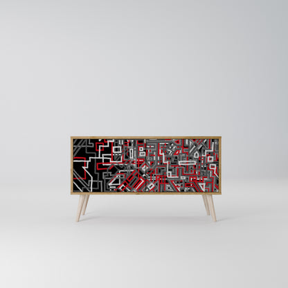 BROKEN LINES Mueble de TV Compacto de 2 puertas