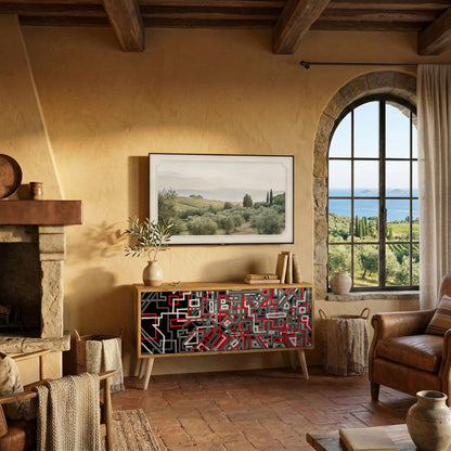 BROKEN LINES Mueble de TV Compacto de 2 puertas