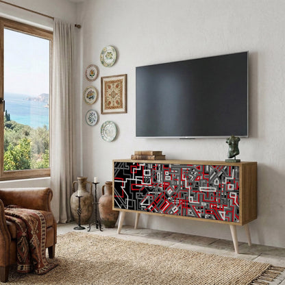 BROKEN LINES Mueble de TV Compacto de 2 puertas