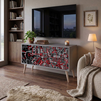 BROKEN LINES Mueble de TV Compacto de 2 puertas