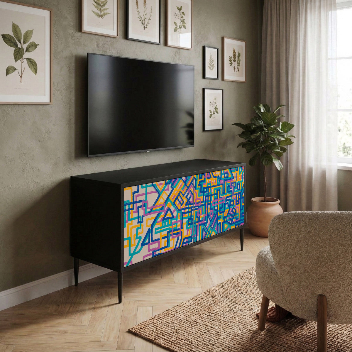 MEMORIES MAP Mueble de TV Compacto de 2 puertas