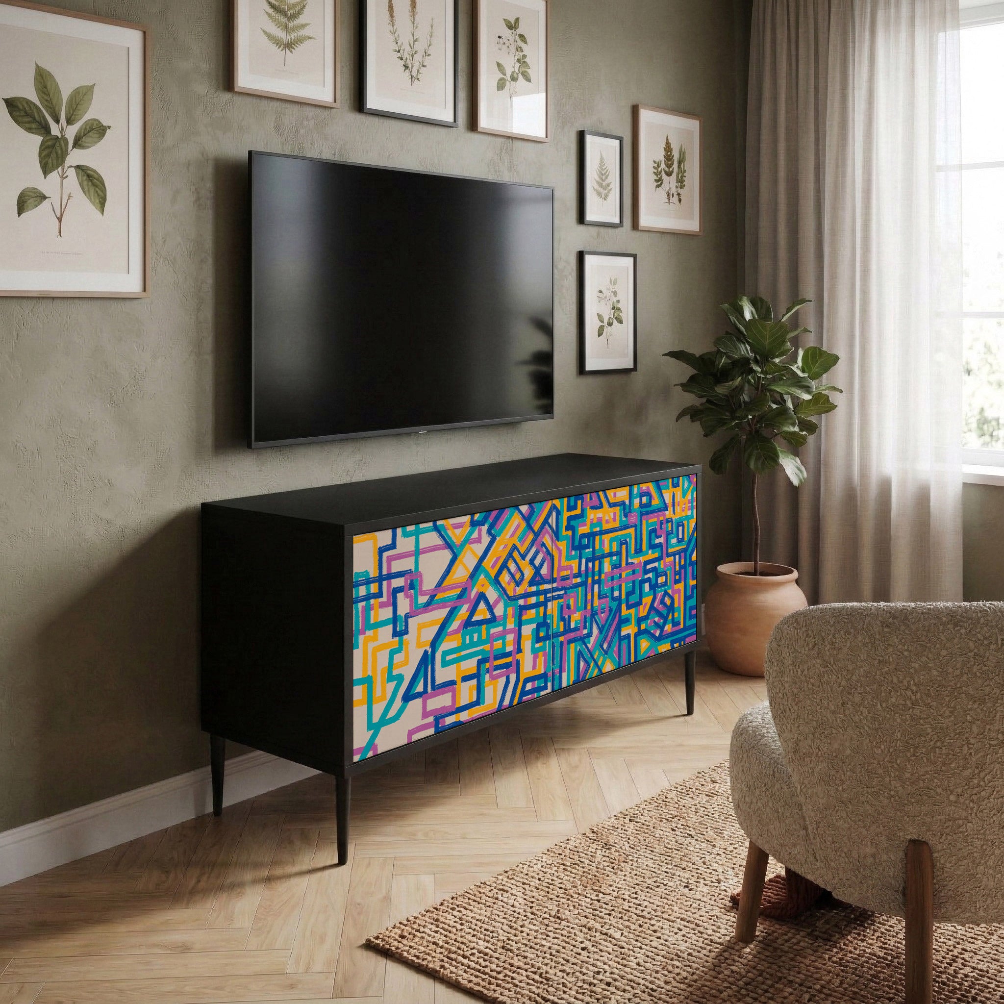MEMORIES MAP Compact 2-Door TV Cabinet