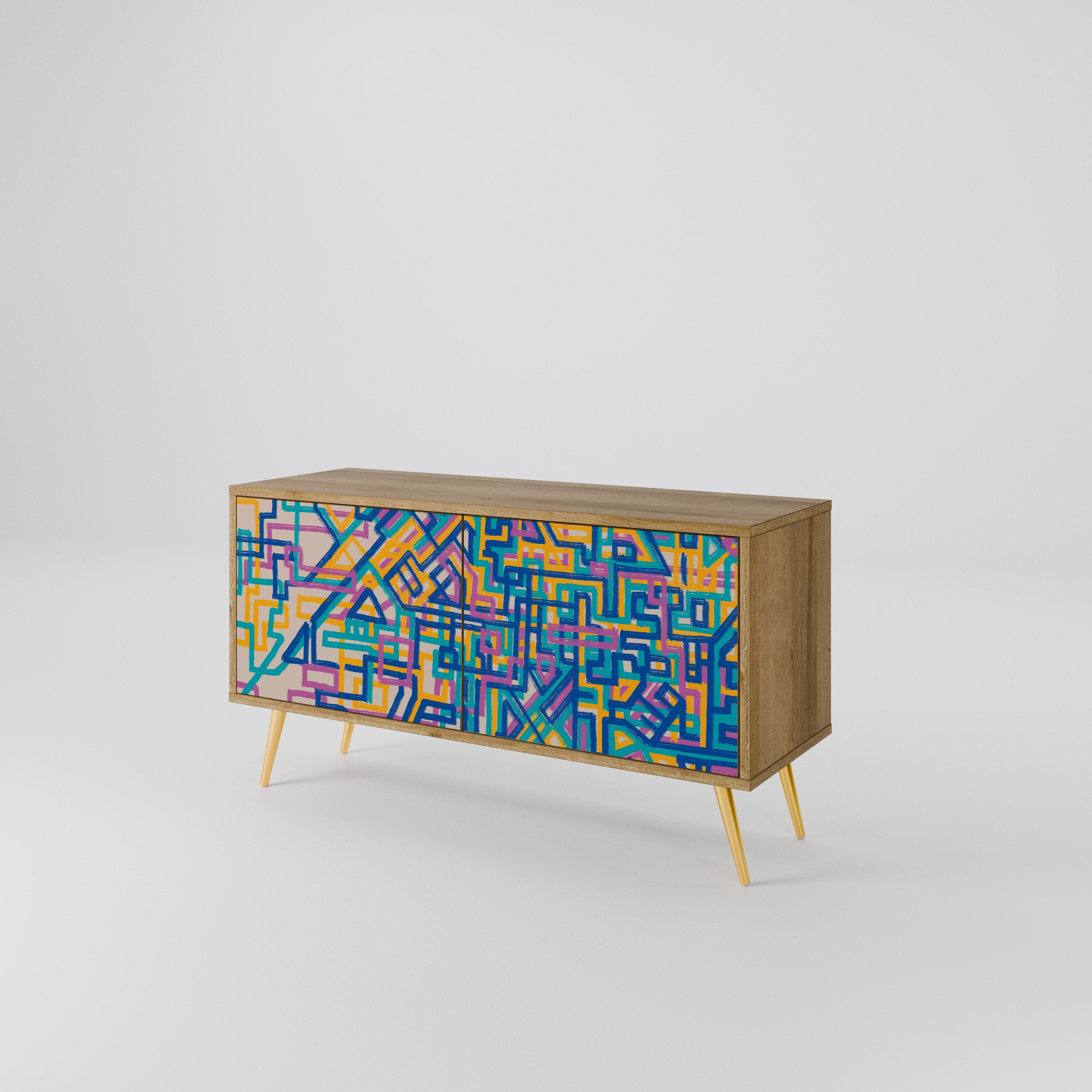 MEMORIES MAP Mueble de TV Compacto de 2 puertas