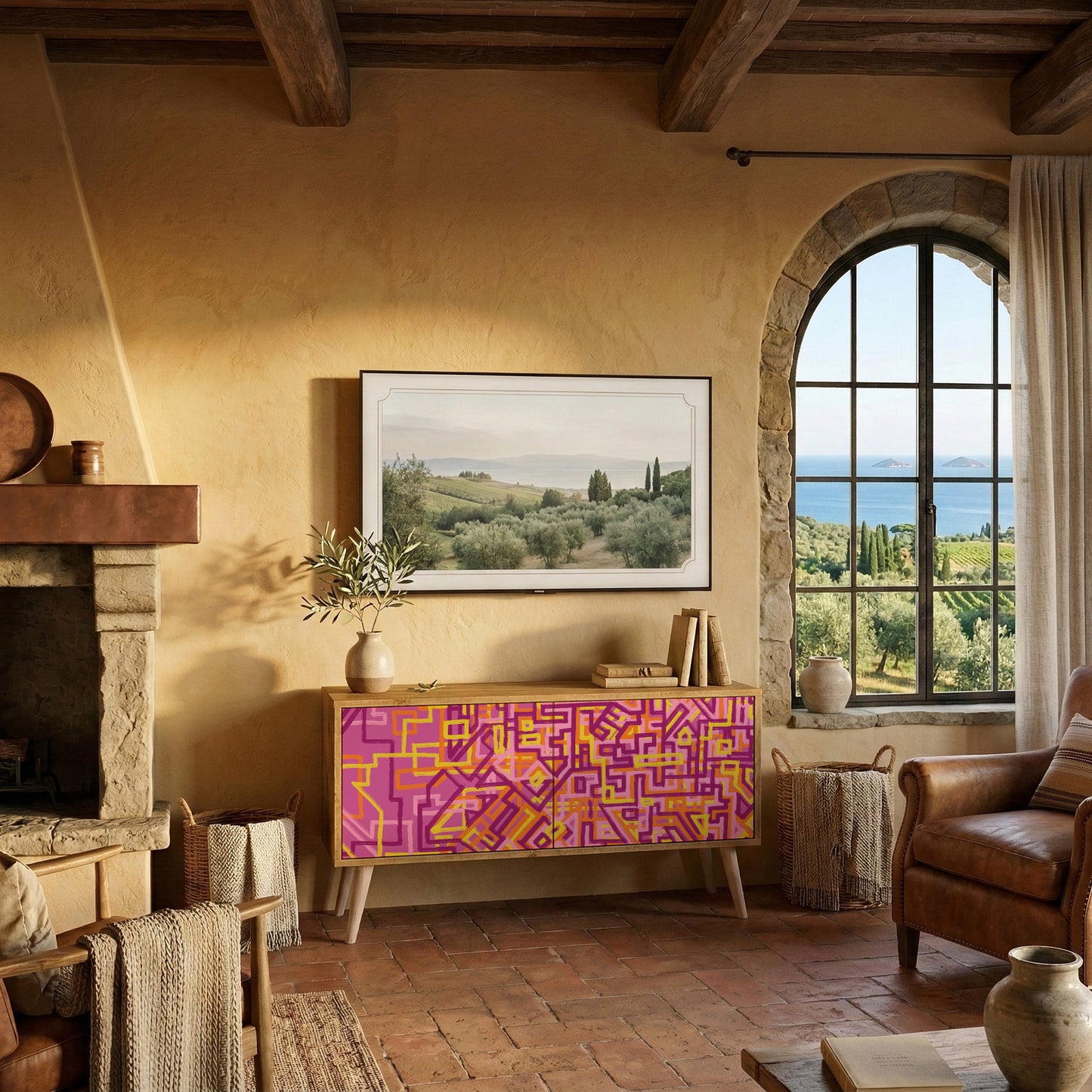 LOVELY MEMORIES Mueble de TV Compacto de 2 puertas