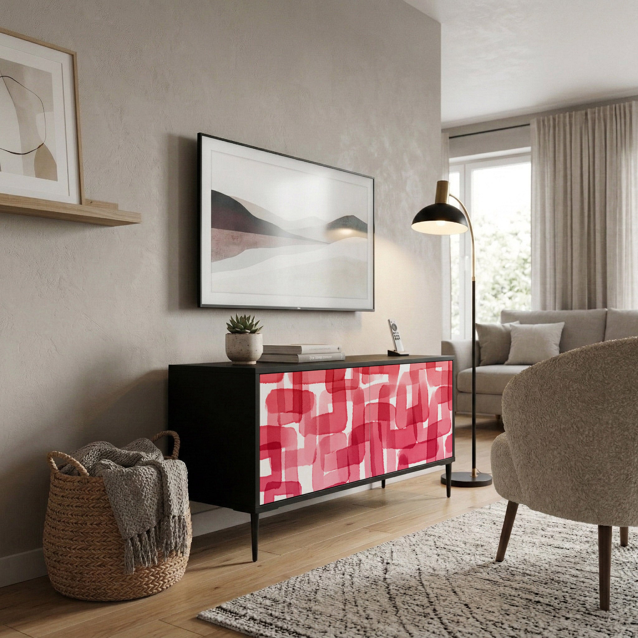 KALEIDOSCOPIC CUBISM Mueble de TV Compacto de 2 puertas