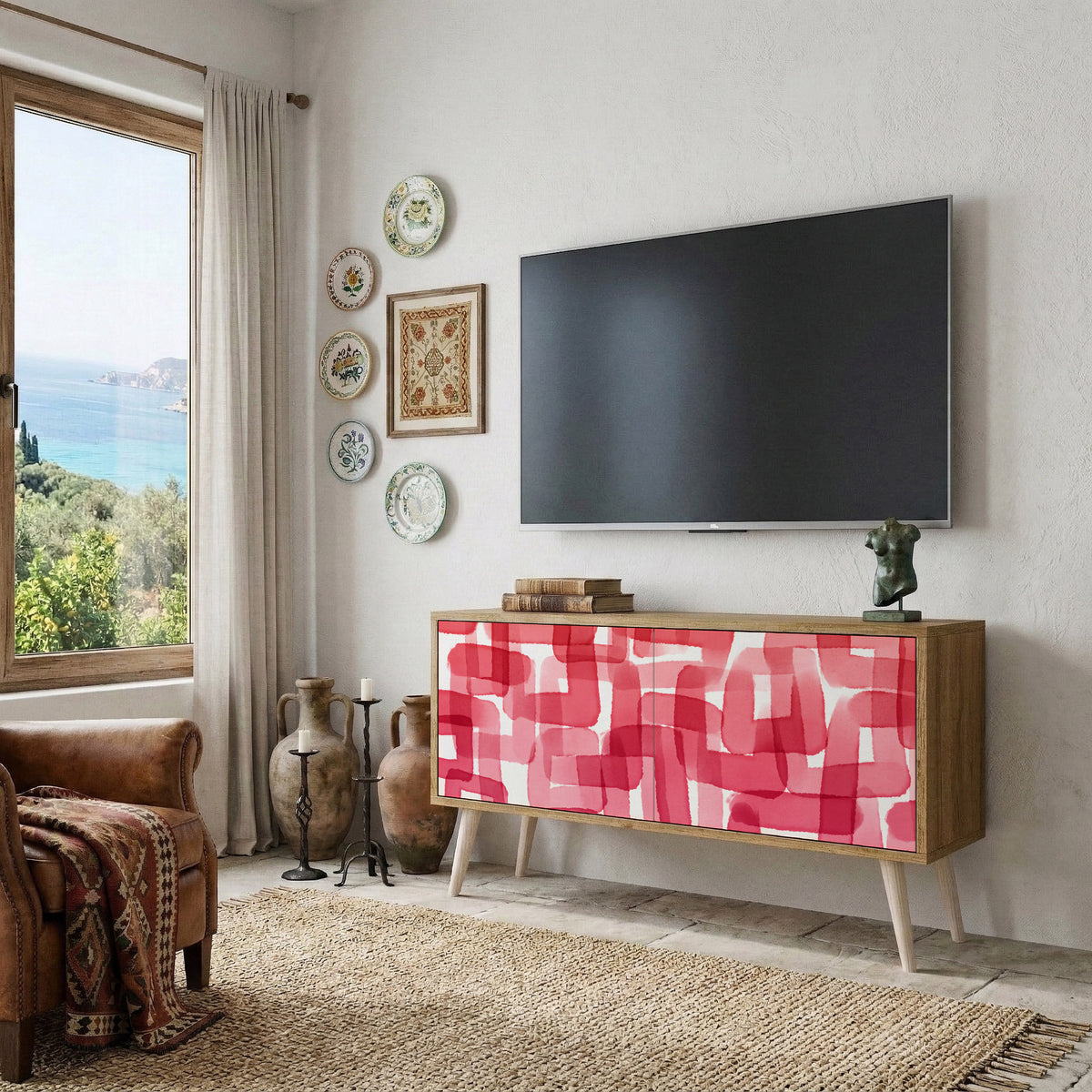 KALEIDOSCOPIC CUBISM Mueble de TV Compacto de 2 puertas